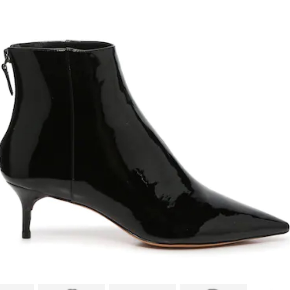 Alexandre Birman Black Patent Leather Pointed-Toe Ankle Booties